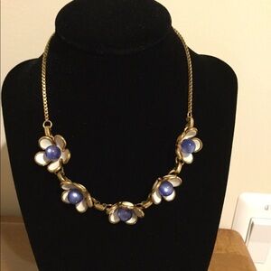 Vintage Blue flower necklace